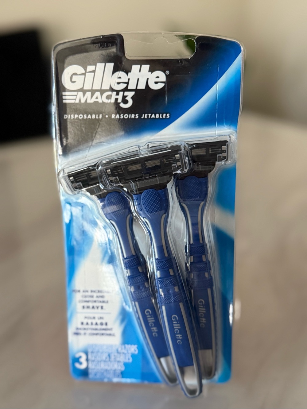 Mach3 Disposable Razors for Men - Blue (3 Pack)